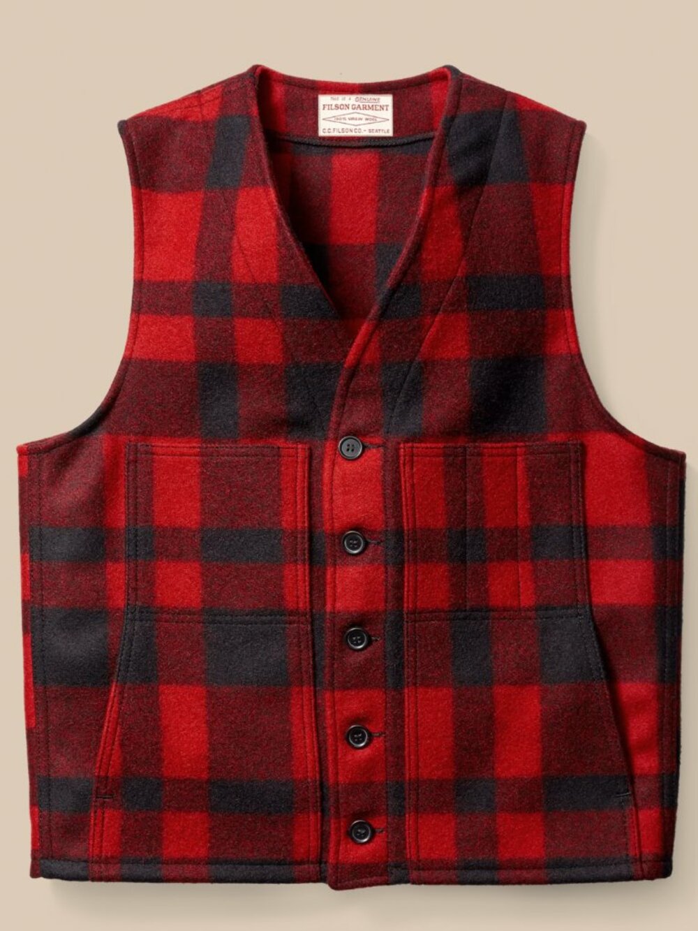 Filson Mackinaw Plaid Wool Vest